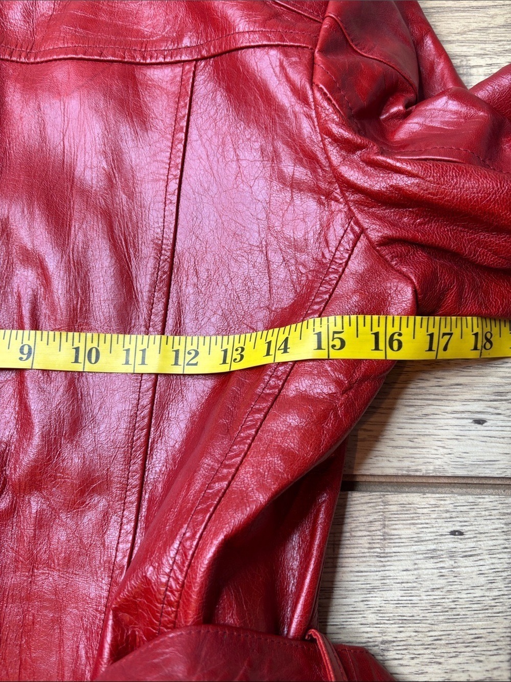 A. Raspini Vera Pelle Red Leather Belted Utility Jacket Size Medium NWT - Picture 10 of 12